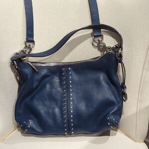 Michael Kors Navy Leather Shoulder Bag